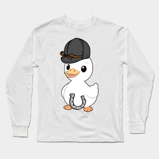 Funny duck is ready to ride a horse Long Sleeve T-Shirt